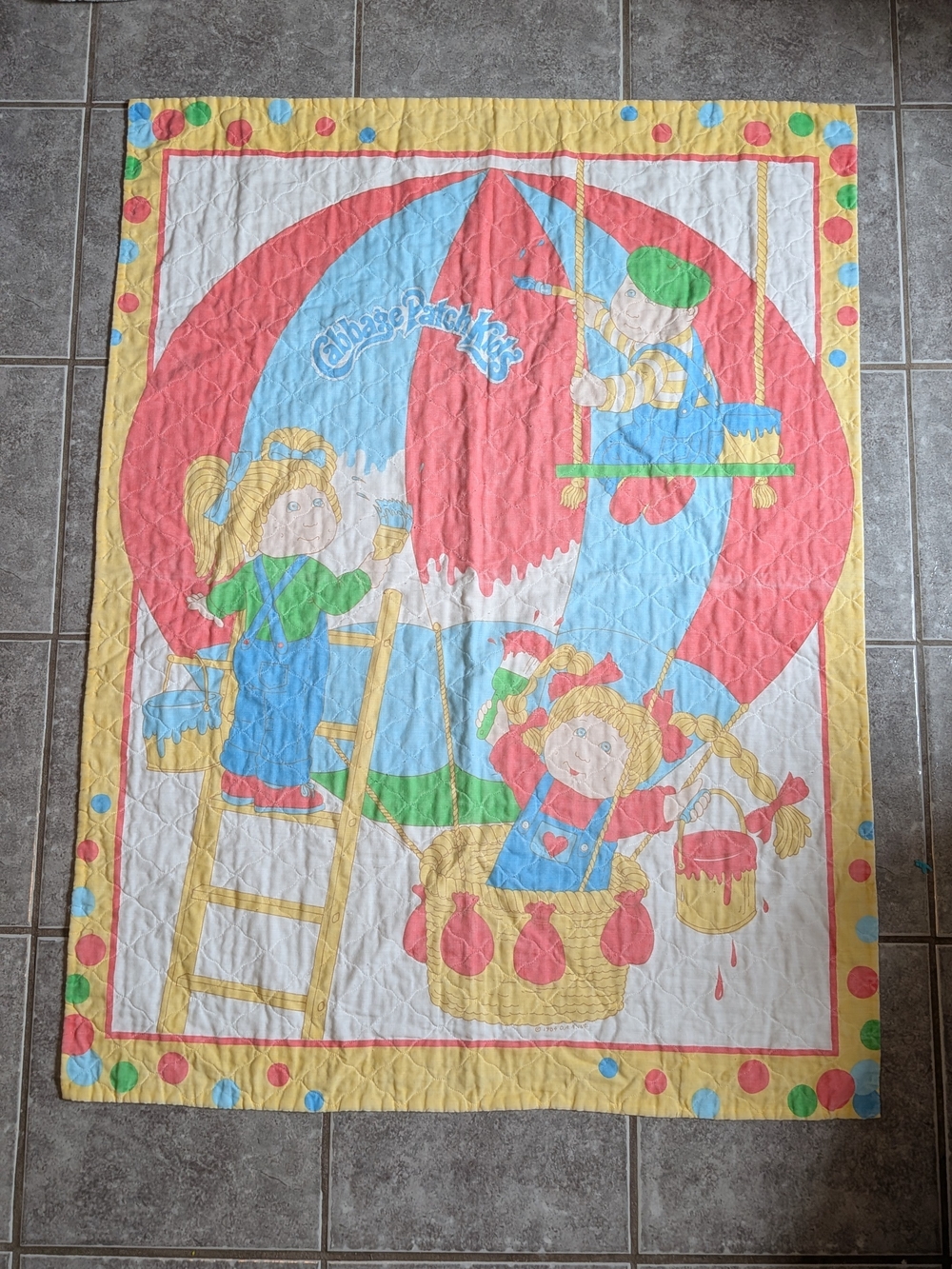 Vintage Cabbage Patch Kids Baby Quilt Wall Art